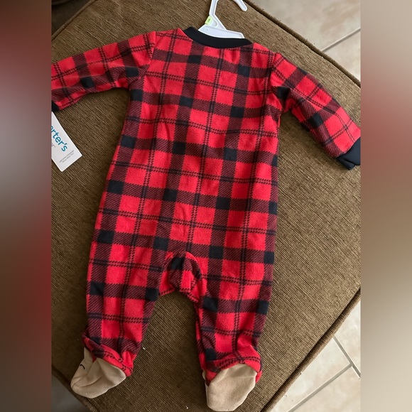NWT Carter’s Baby Holiday Bear Zip-Up Fleece Sleep and Play Pajamas - Picture 5 of 16